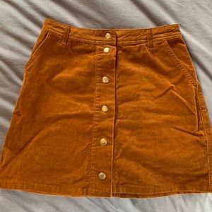 Camel colored corduroy skirt